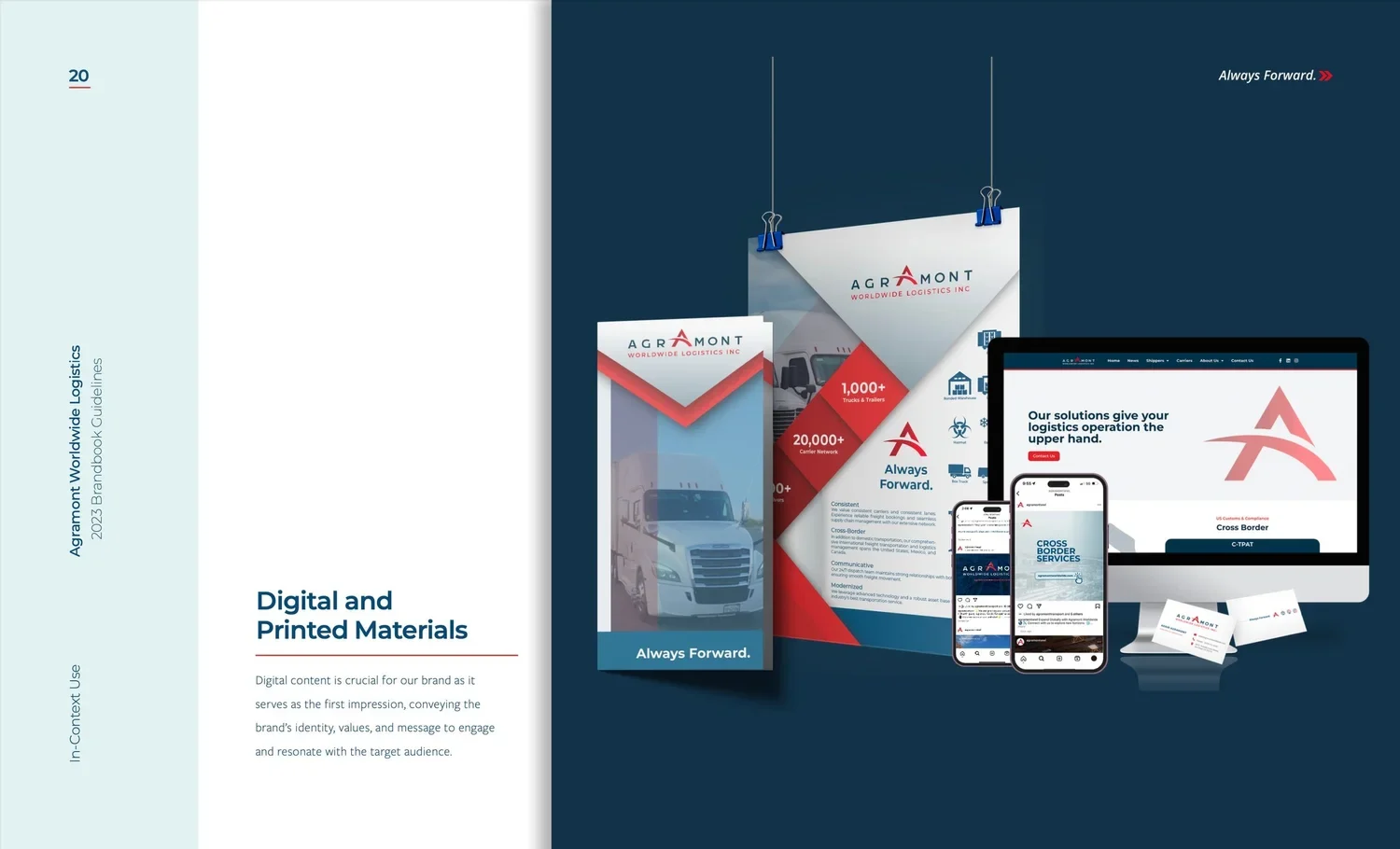 The brand in context, across print and digital