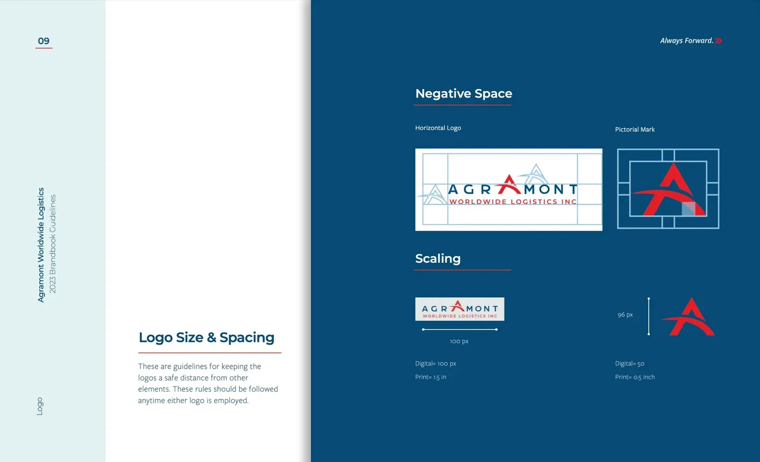 Logo size and spacing