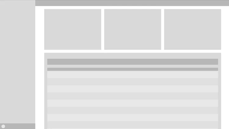 Dashboard wireframe