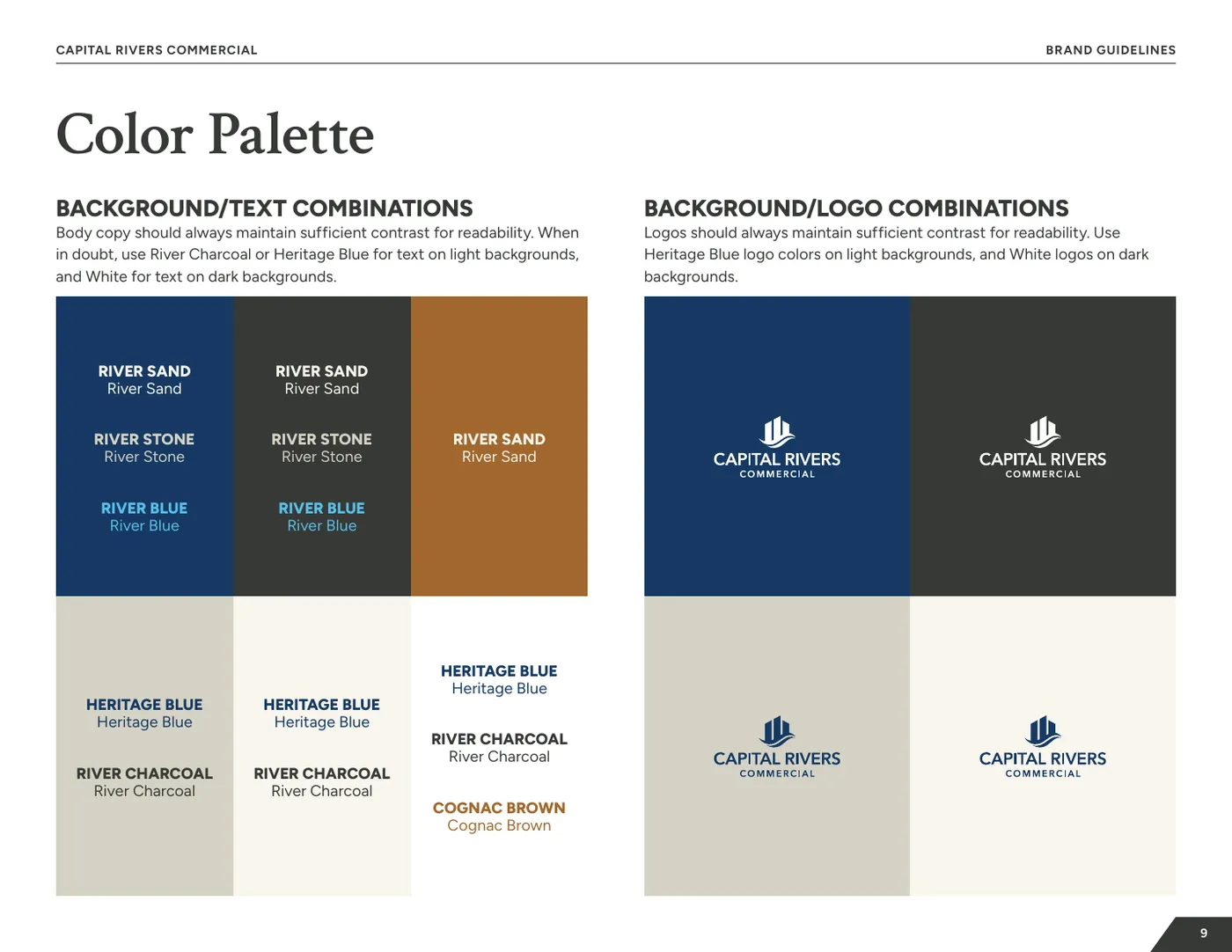 Approved color combinations