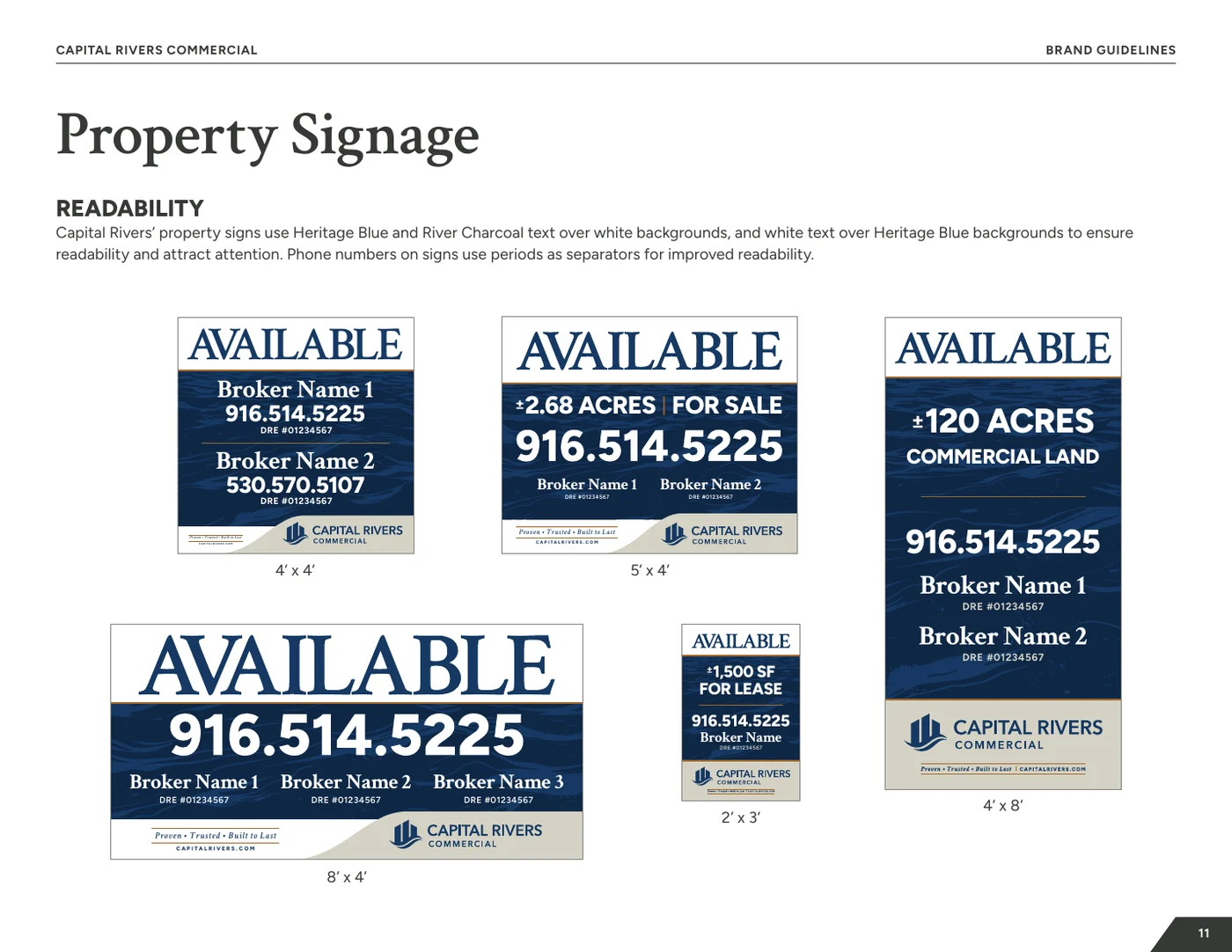 Property signage standards